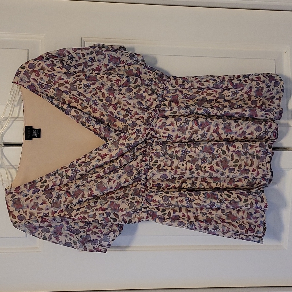Purple and blue floral top
